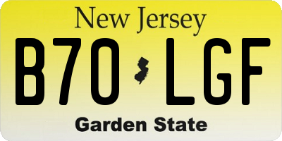 NJ license plate B70LGF