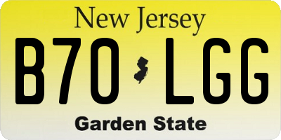NJ license plate B70LGG