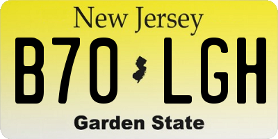 NJ license plate B70LGH