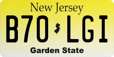 NJ license plate B70LGI