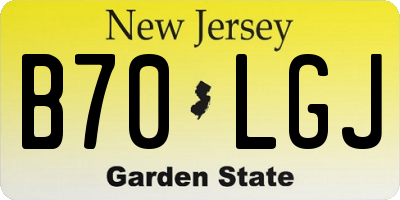 NJ license plate B70LGJ