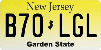 NJ license plate B70LGL