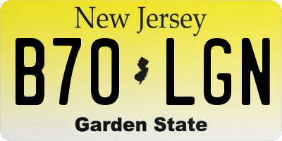 NJ license plate B70LGN