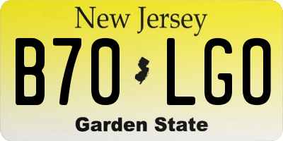 NJ license plate B70LGO