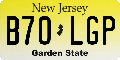 NJ license plate B70LGP