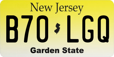NJ license plate B70LGQ
