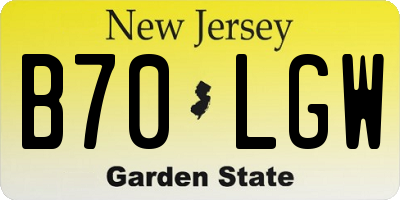 NJ license plate B70LGW