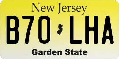 NJ license plate B70LHA