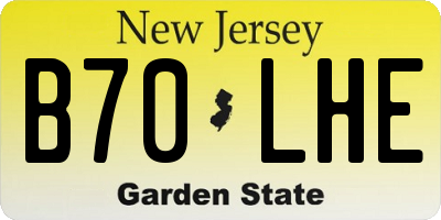 NJ license plate B70LHE