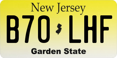 NJ license plate B70LHF