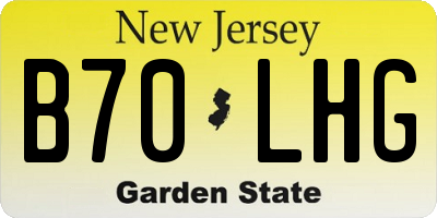 NJ license plate B70LHG