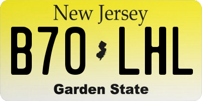NJ license plate B70LHL