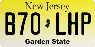NJ license plate B70LHP
