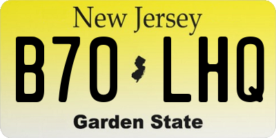 NJ license plate B70LHQ