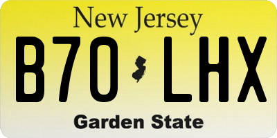 NJ license plate B70LHX