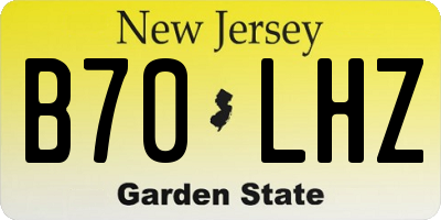 NJ license plate B70LHZ