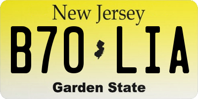 NJ license plate B70LIA