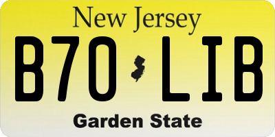 NJ license plate B70LIB