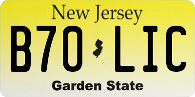 NJ license plate B70LIC