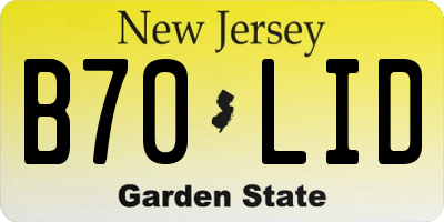 NJ license plate B70LID