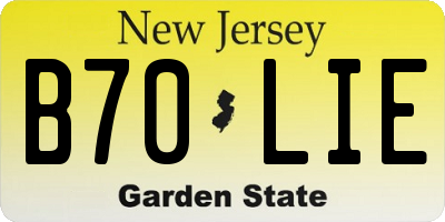 NJ license plate B70LIE