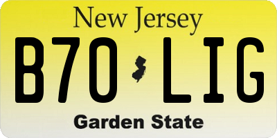 NJ license plate B70LIG