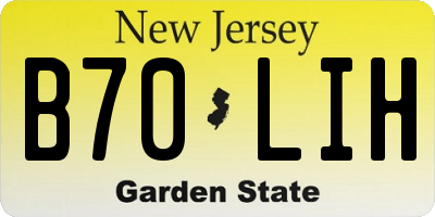 NJ license plate B70LIH