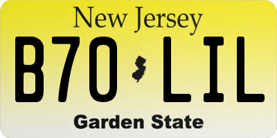 NJ license plate B70LIL