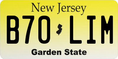 NJ license plate B70LIM