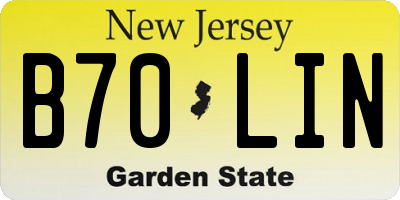 NJ license plate B70LIN