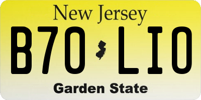 NJ license plate B70LIO