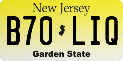 NJ license plate B70LIQ