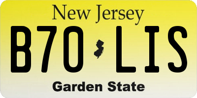 NJ license plate B70LIS