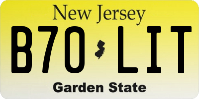 NJ license plate B70LIT