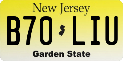 NJ license plate B70LIU