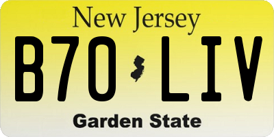 NJ license plate B70LIV