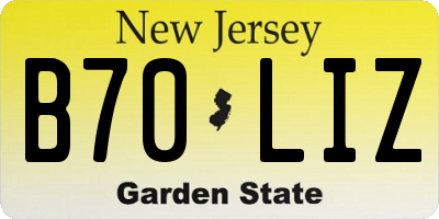 NJ license plate B70LIZ