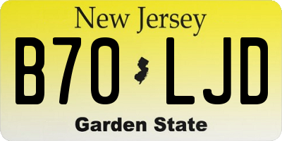NJ license plate B70LJD