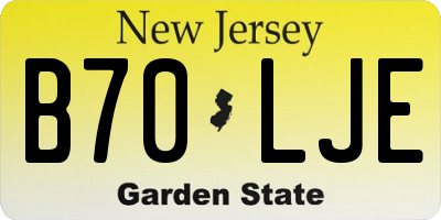NJ license plate B70LJE