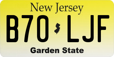 NJ license plate B70LJF