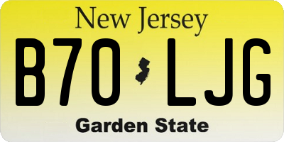 NJ license plate B70LJG