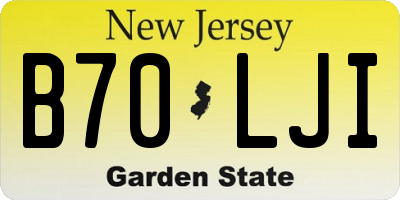 NJ license plate B70LJI