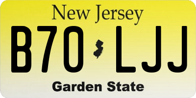NJ license plate B70LJJ
