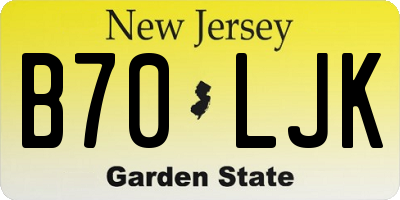 NJ license plate B70LJK