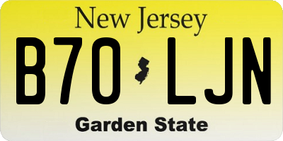 NJ license plate B70LJN