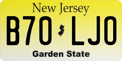 NJ license plate B70LJO
