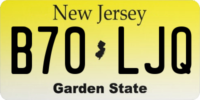 NJ license plate B70LJQ