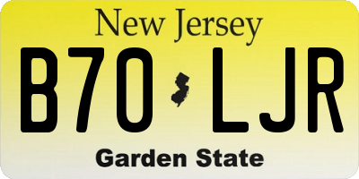 NJ license plate B70LJR
