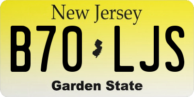 NJ license plate B70LJS