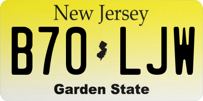 NJ license plate B70LJW
